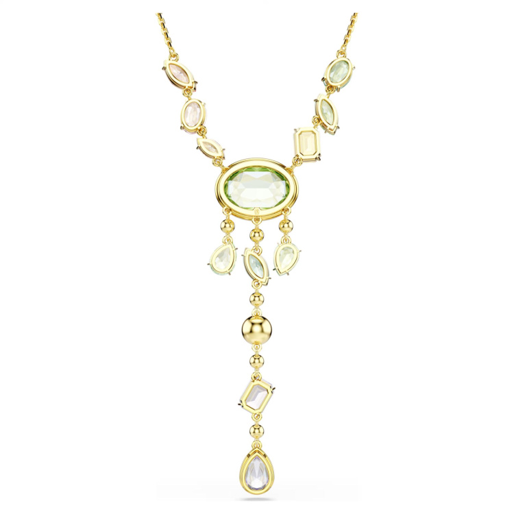 Gema Y necklace Mixed cuts, Multicolored, Gold-tone plated